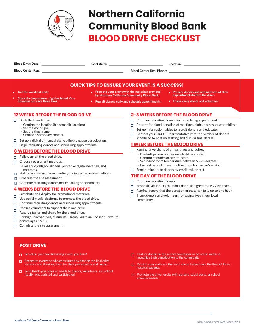 Blood Drive Checklist preview